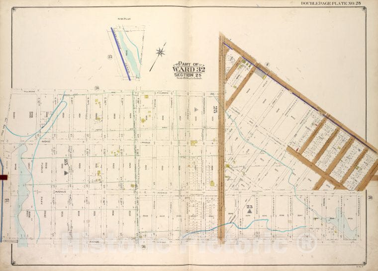 Historic Map - Brooklyn, Vol. 3, Double Page Plate No. 25; Part Of Ward 32, Sec - Brooklyn (New York, N.Y.) - New York (State) - Vintage Wall Art