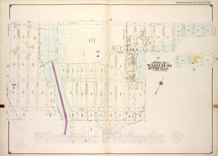 Historic Map - Brooklyn, Vol. 3, Double Page Plate No. 26; Part Of Wards 31-32, Brooklyn (New York, N.Y.) - New York (State) - Vintage Wall Art