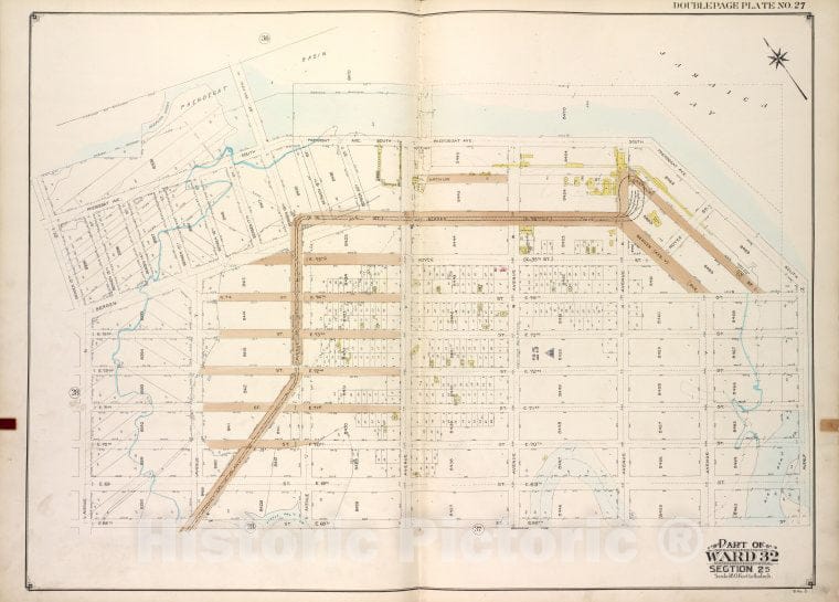 Historic Map - Brooklyn, Vol. 3, Double Page Plate No. 27; Part Of Ward 32, Sec - Brooklyn (New York, N.Y.) - New York (State) - Vintage Wall Art