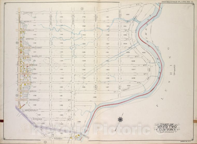 Historic 1913 Map - Queens, Vol. 2A, Double Page Plate No. 31; Part Of Ward Two Newt - Vintage Wall Art