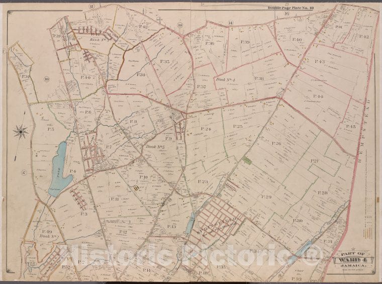 Historic Map - 1901 Queens County, New York (N.Y.), Queens, Jamaica, Ward 4; South, Old Country Rd, Boundary Line Of City Of New York, Merrick Rd, Conduit, Vintage Wall Art