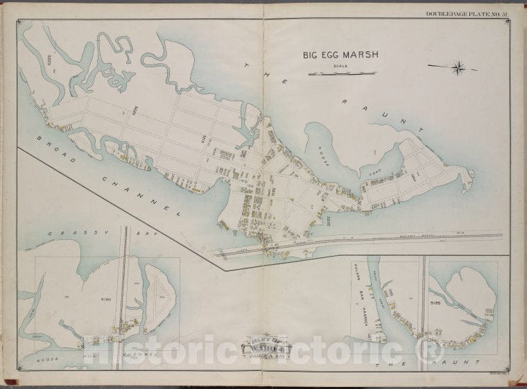 Historic 1913 Map - Queens, V. 1, Double Page Plate No. 31; Part Of Jamaica, Ward 4; - Vintage Wall Art