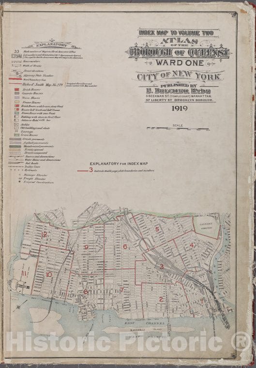 Historic 1913 Map - Index Map To Volume Two - Queens (New York, N.Y.) - Real Property - New York (State) - New York - Queens (Borough) - Vintage Wall Art