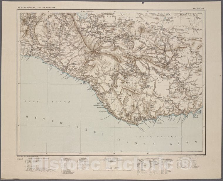 Historic 1902 Map - D3. Ermenek.- Turkey - Maps - Vintage Wall Art