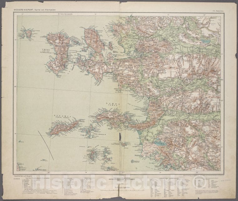 Historic 1902 Map - C1. Smyrna.- Turkey - Maps - Vintage Wall Art, V2