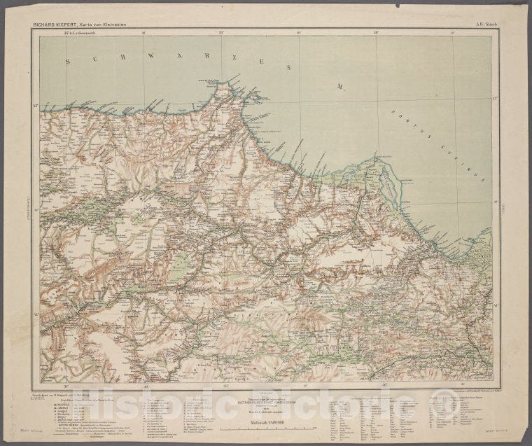 Historic 1911 Map - A4. Sinob.- Turkey - Maps - Vintage Wall Art