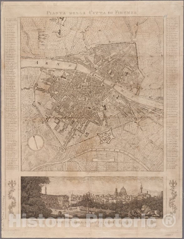 Historic 1810 Map - Pianta Della Citta Di Firenze - Florence (Italy) - Maps Of Europe - Cities And Towns - Vintage Wall Art