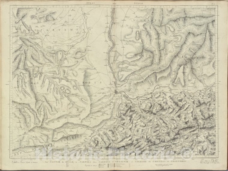 Historic 1802 Map - Le Canton De Basile Et Parties Des Cantons D' Argauvie Et Soleure Du Frikthal Et Frontieres. - Switzerland - Maps Of Europe - Atlas Suisse. - Vintage Wall Art