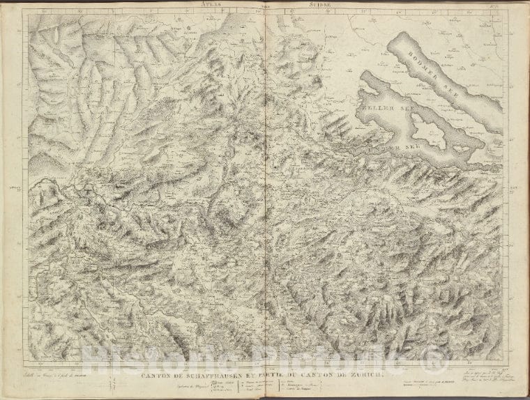 Historic 1802 Map - Canton De Schaffhausen Et Partie Du Canton De Zurich. - Switzerland - Maps Of Europe - Atlas Suisse. - Vintage Wall Art