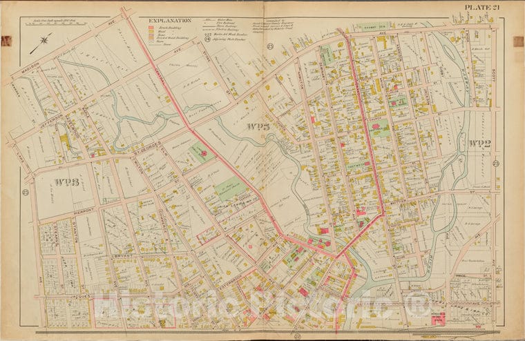 Historic Map - 1906 Union County, New Jersey (N.J.), 1906 Double Page Plate No. 21 [St. Georges Ave, Scott Ave, Lake Ave, Madison Ave, Stone St.] - Vintage Wall Art