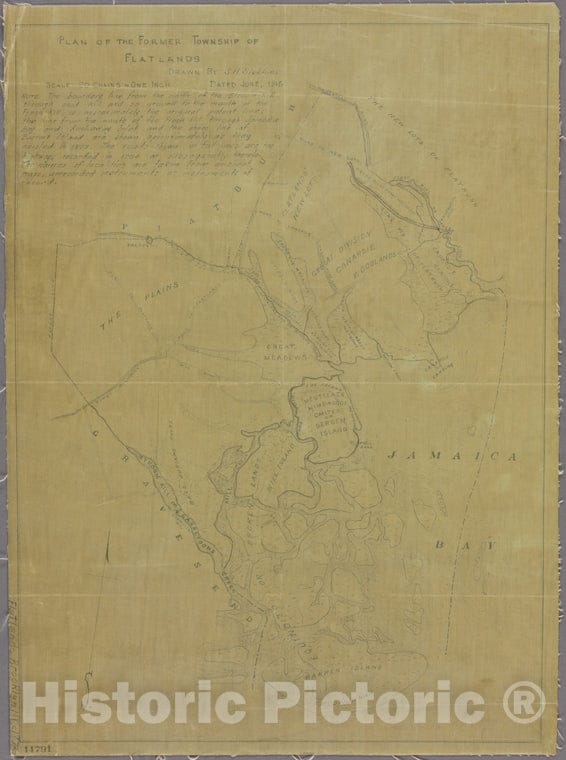 Historic 1873 Map - Plan Of The Former Township Of Flatlands. - Brooklyn (New York, N.Y.) Maps Of New York City And State - Brooklyn - Vintage Wall Art