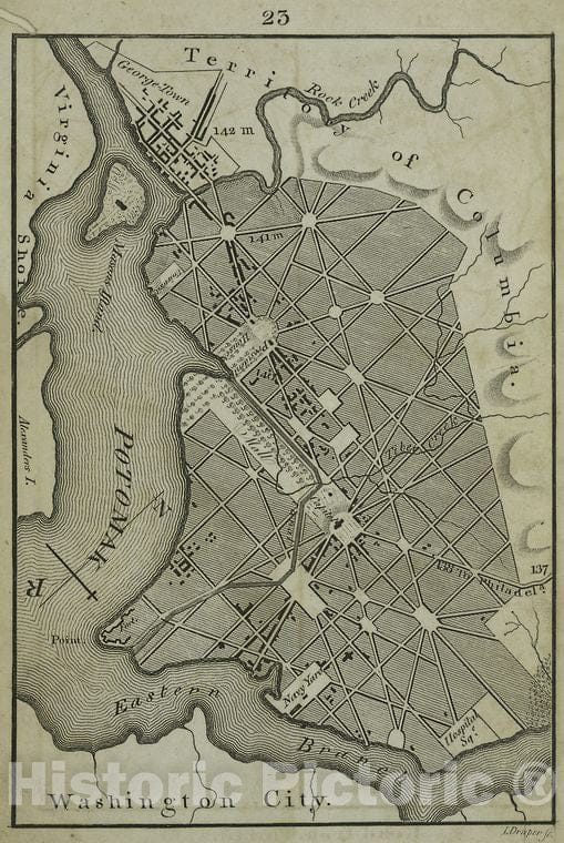 Historic Map - 1802 Philadelphia, Pennsylvania (Pa.), Washington City - Vintage Wall Art