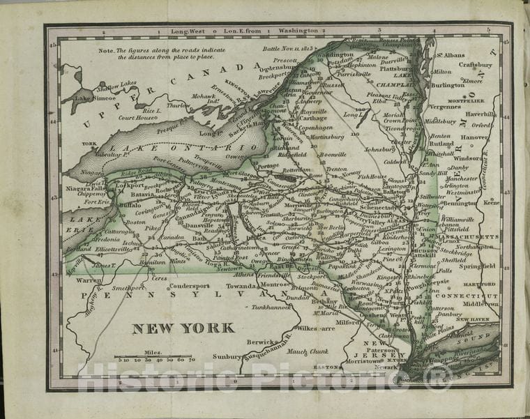 Historic 1828 Map - New York. - United States - New York (State) - Vintage Wall Art