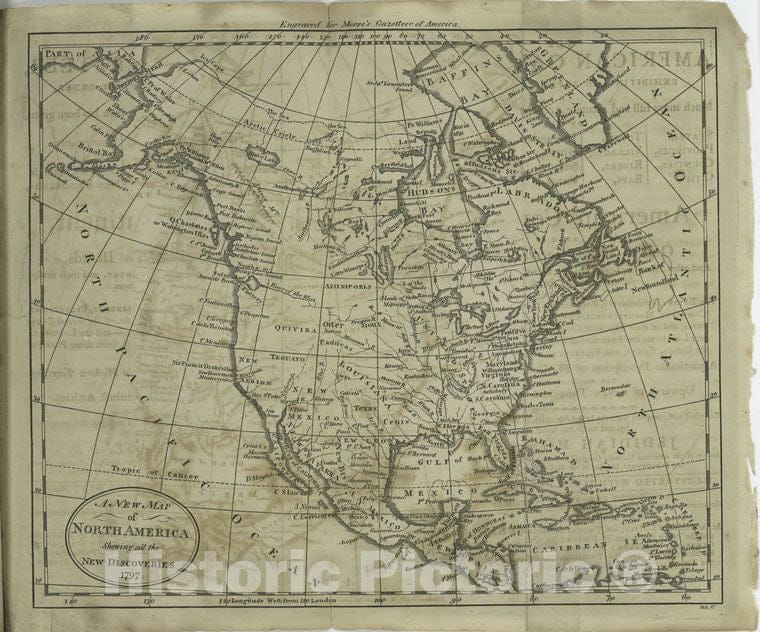 Historic Map - 1797 North America Shewing All The New Discoveries, 1797 - Vintage Wall Art