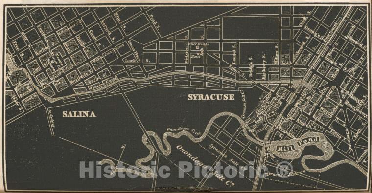 Historic 1838 Map - Syracuse And Salina Villages. - New York (State) - Salina (N.Y.) - Maps - Syracuse (N.Y.) - Atlases Of The United States - New York Atlas. - Vintage Wall Art