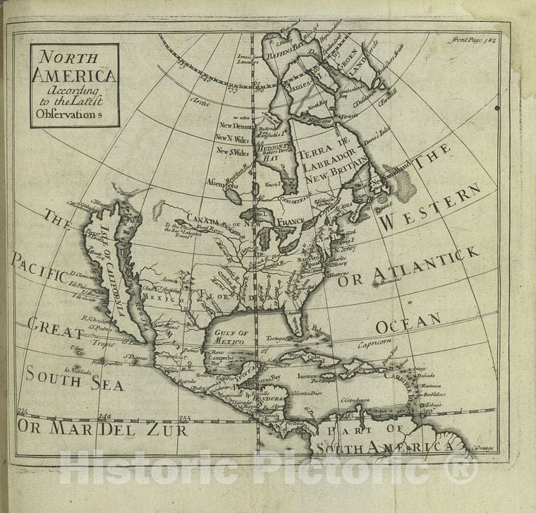 Historic Map - 1722 North America : According To The Latest Observations. - Vintage Wall Art