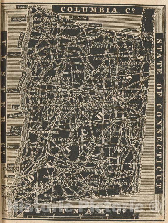 Historic 1838 Map - Dutchess County. - New York (State) - Dutchess County (N.Y.) - Atlases Of The United States - New York Atlas. - Vintage Wall Art