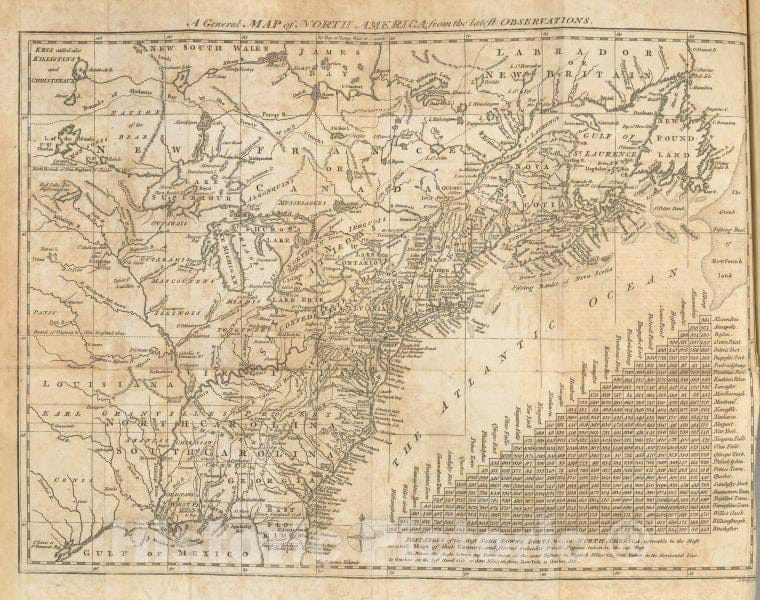 Historic 1783 Map - A General Map Of North America : From The Latest Observations - United States - North America - Maps - Early Works To 1800 - Vintage Wall Art