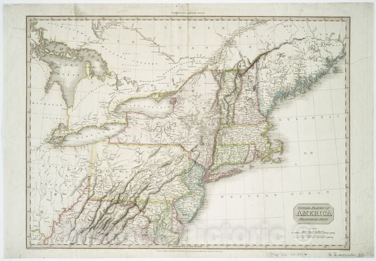 Historic 2D April 1810 Map - United States Of America, Northern Part - Northeastern States - Maps Of North America. - Vintage Wall Art