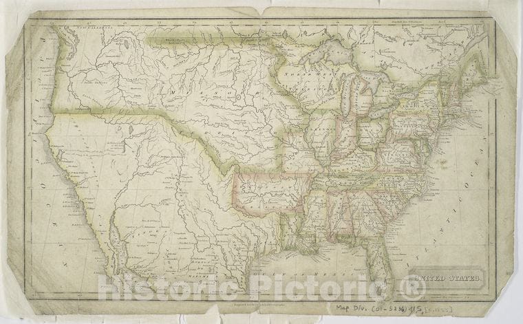 Historic 1824 Map - United States. - United States - Maps-Maps Of North America. - Vintage Wall Art