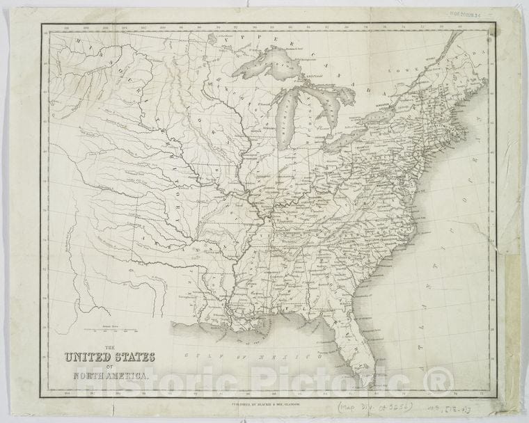 Historic 1843-1861? Map - The United States Of North America - United States - Maps Of North America. - Vintage Wall Art