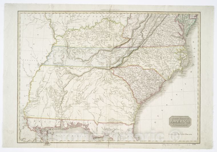 Historic Octr. 5Th 1809 [I.E. 1815] Map - United States Of America, Southern Part - South Atlantic States - Maps Of North America. - Vintage Wall Art