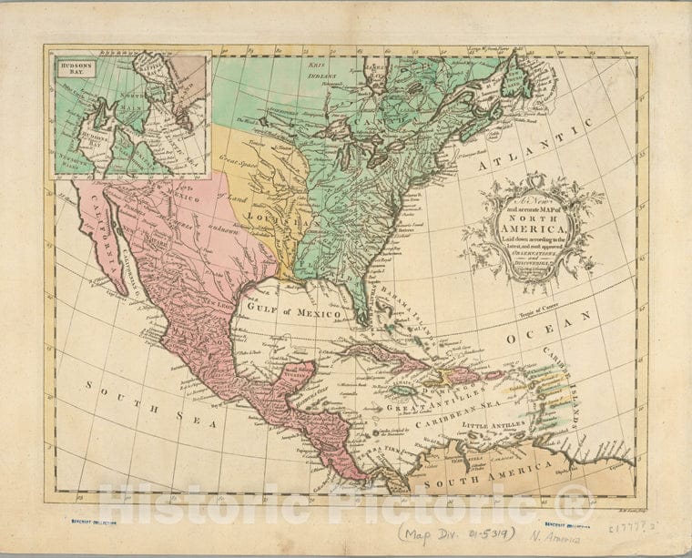 Historic 1763 Map - A New And Accurate Map Of North America : Laid Down According To - North America - Maps - Early Works To 1800 - Charts And Maps - Vintage Wall Art