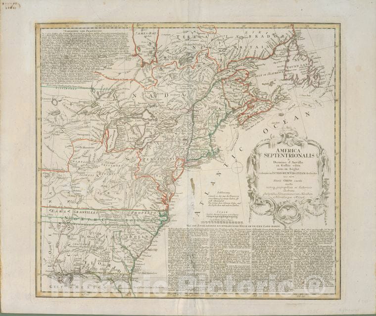 Historic Map - 1702 Canada, Or New France, Florida, Virginia, Pensilvanie, Caroline, New England And New York, Louisiana, And The Mississippi River - Vintage Wall Art