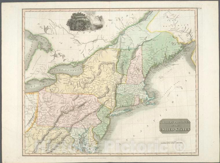 Historic 1817 Map - Northern Provinces Of The United States - Northeastern States - Maps - Charts And Maps - Vintage Wall Art