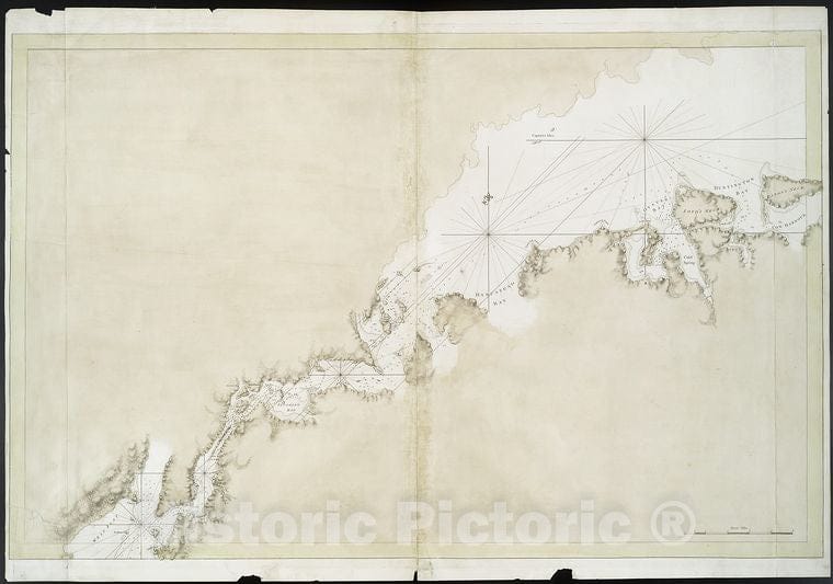 Historic Map - C1770 Long Island Sound, New York Island & North River, East River, Hell Gate, Flushing Bay, Hampstead Bay, Oyster Bay, Huntington Bay - Vintage Wall Art