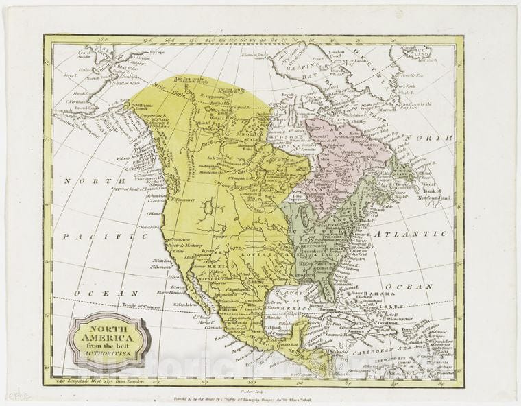 Historic 1806-05-01 Map - North America From The Best Authorities - North America - Maps - Charts And Maps - Vintage Wall Art