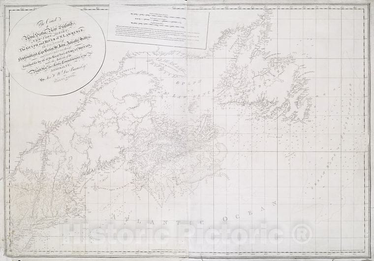 Historic 1777-03-29 Map - The Coast Of Nova Scotia, New England, New-York, Jersey, The Gul - Vintage Wall Art