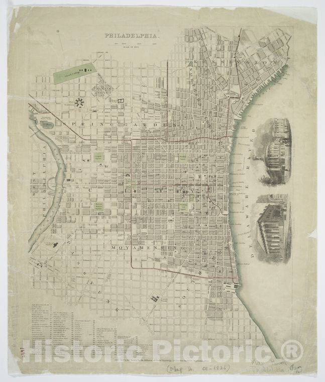 Historic Map - Philadelphia. - Philadelphia (Pa.) - Maps Of North America. - Philadelphia - Vintage Wall Art