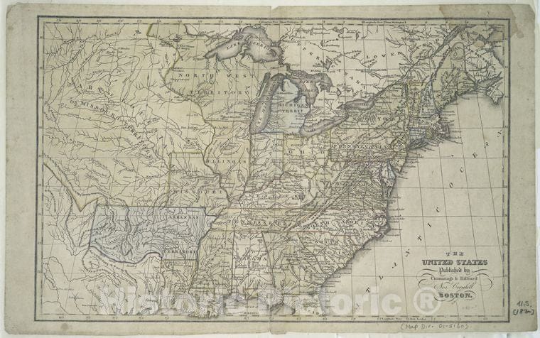 Historic 183-? Map - The United States Of America - United States - Maps Of North America. - Vintage Wall Art