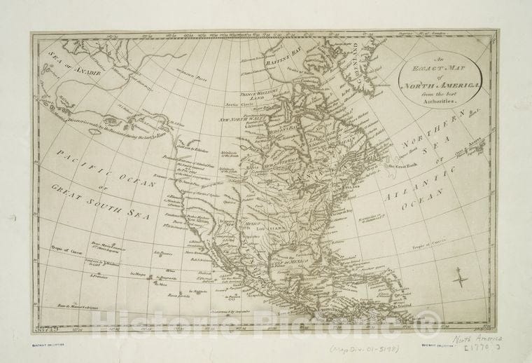 Historic 1770 Map - An Exact Map Of North America : From The Best Authorities - North Americamaps Of North America. - Vintage Wall Art