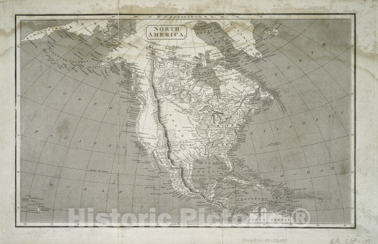 Historic 18-? Map - North America. - North America - Maps-Maps Of North America. - Vintage Wall Art