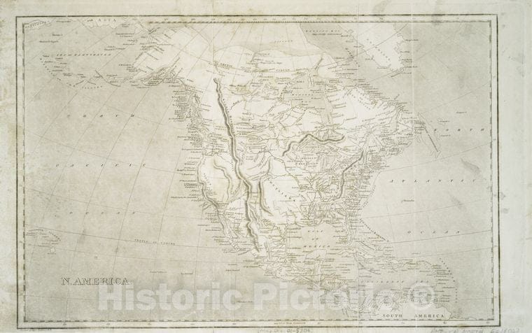 Historic 1800 Map - N. America - North America - Maps - Vintage Wall Art