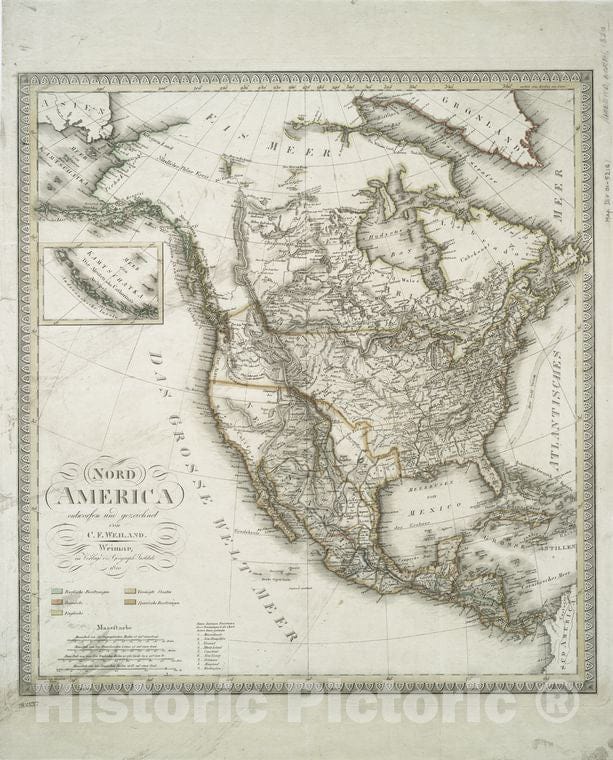 Historic 1820 Map - Nord America - North America - Maps - Vintage Wall Art