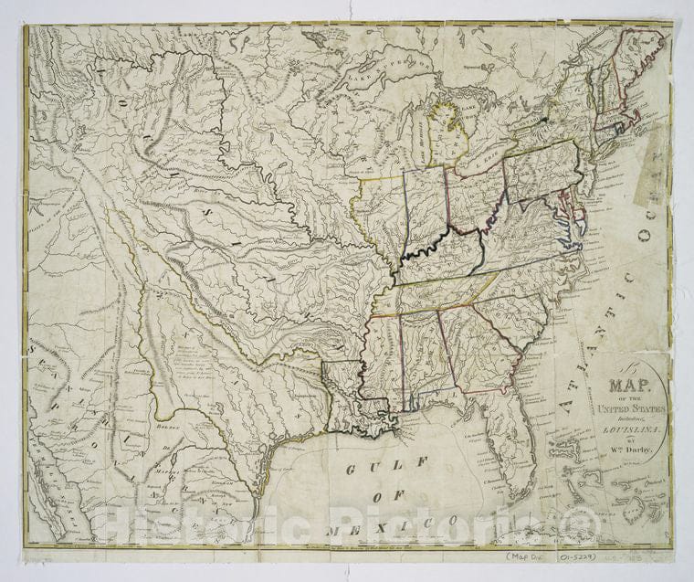 Historic 1818 Map - A Map Of The United States Including Louisiana - United States - United States - Maps Of North America. - Vintage Wall Art