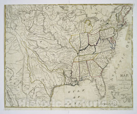 Historic 1818 Map - A Map Of The United States Including Louisiana - United States - United States - Maps Of North America. - Vintage Wall Art