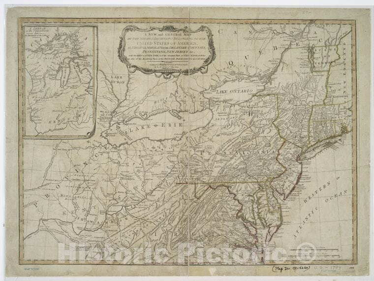 Historic Map - 1794 Virginia, Maryland, The Delaware-Counties, Pennsylvania, New Jersey With New York, New England - Vintage Wall Art