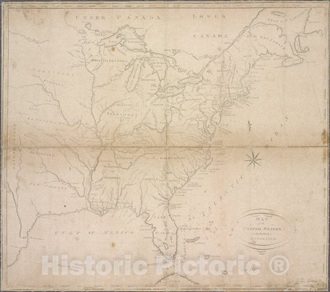 Historic 1810 Map - Map Of The United States Including Louisiana - United States - United States - Maps Of North America. - Vintage Wall Art