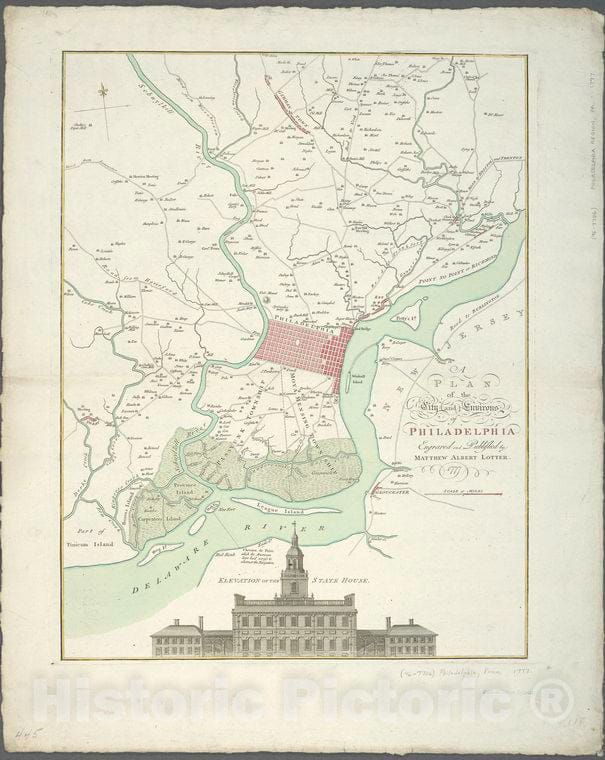 Historic Map - 1777 A Plan Of The City And Environs Of Philadelphia - Vintage Wall Art