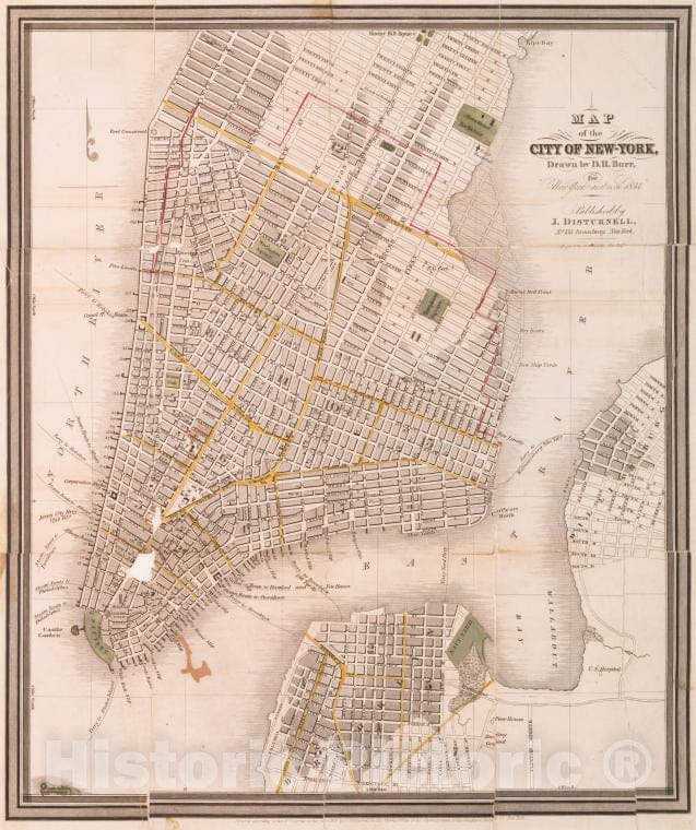 Historic 1834 Map - City Of New-York, And, New-York And Its Vicinity - New York (N.Y.) - New York Metropolitan Areamaps Of New York City And State - Manhattan - Vintage Wall Art