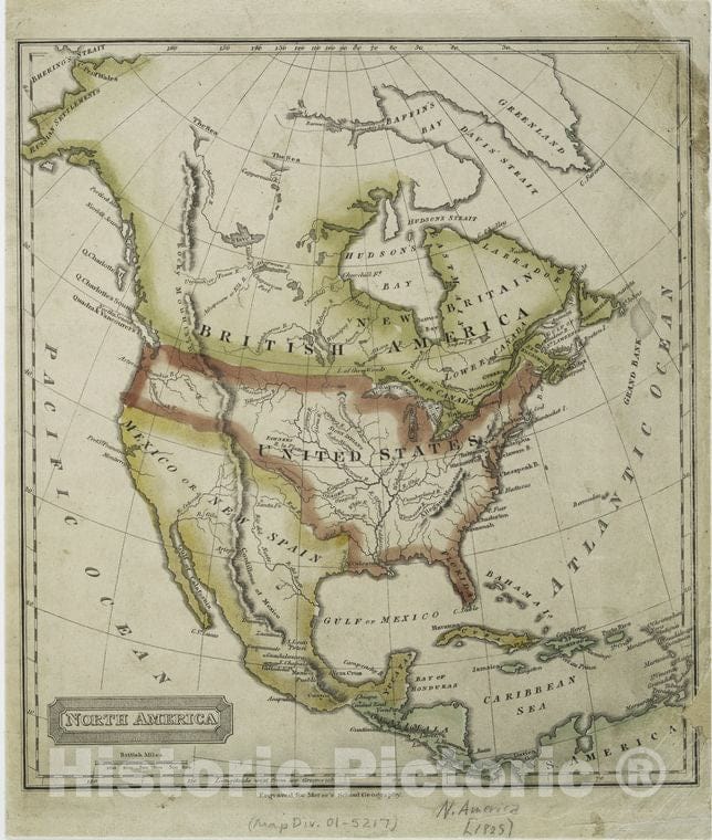 Historic 1822 Map - North America. - North America - Maps - Early Works To 1800Maps Of North America. - Vintage Wall Art