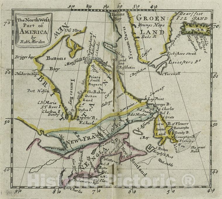 Historic 1680 Map - The North West Part Of America- North America - Maps - Early Works To 1800 - Vintage Wall Art