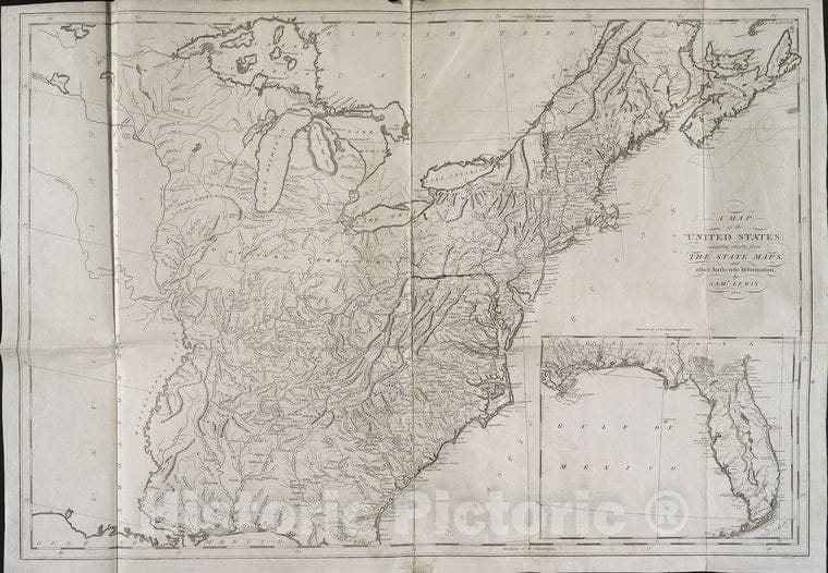 Historic Map - 1809 United States : Compiled Chiefly From The State Maps - Vintage Wall Art