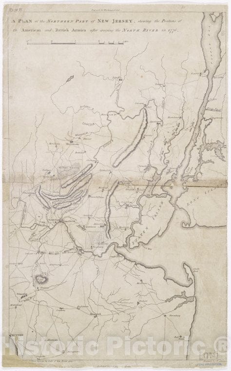 Historic 1807 Map - A Plan Of The Northern Part Of New Jersey : Shewing The Position - New Jerseymaps Of North America. - Revolutionary War, 1775-1783 - Vintage Wall Art