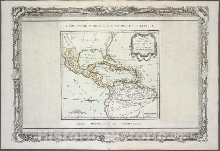 Historic 1786 Map - Guyane, Terra Ferme, Isles Antilles, Et Nlle. Espagne. - America - Caribbean Area - France - Charts And Maps - Vintage Wall Art