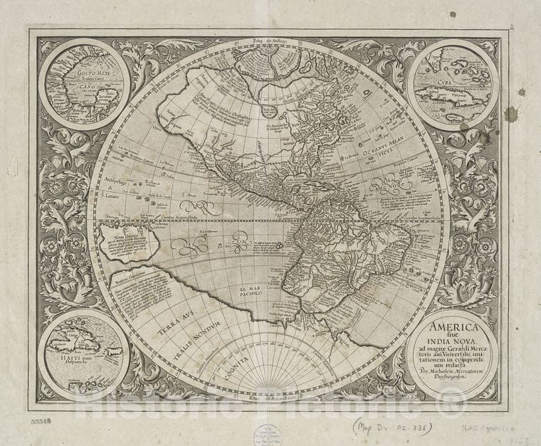 Historic 1633 Map - America, Siue, India Nova. - Western Hemisphere - Americamaps Of North And South America - Vintage Wall Art